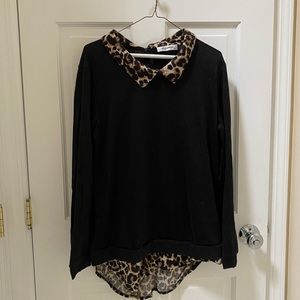 Amazon 2 in one sweater, leopard print, sz XL, fits like L